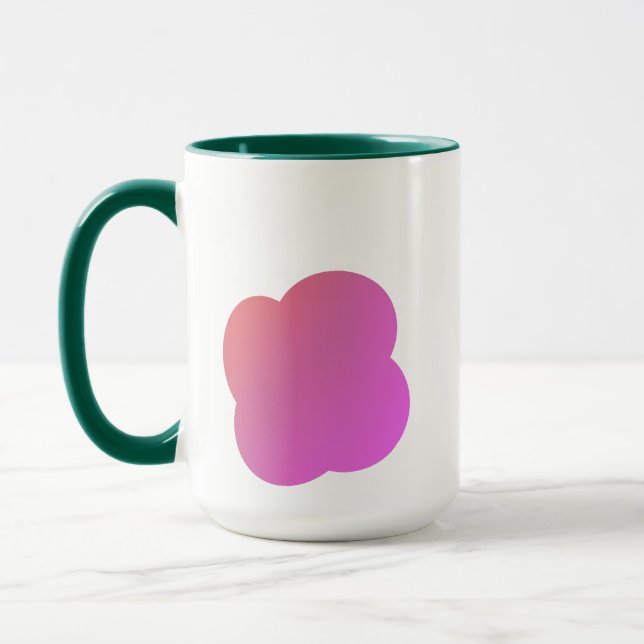 Mug Elegant Rose Pink Floral with Green Interior (Gauche)