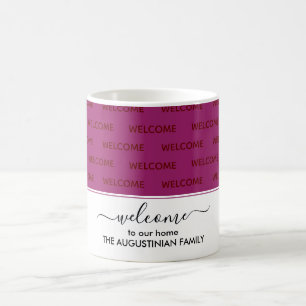 Mug Elégant rose profond Accueil personnalisé