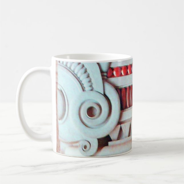 MUG ÉLÉGANT ROSE ROUGE ART NOUVEAU, DÉCOR MARBRE IMAGI (Gauche)