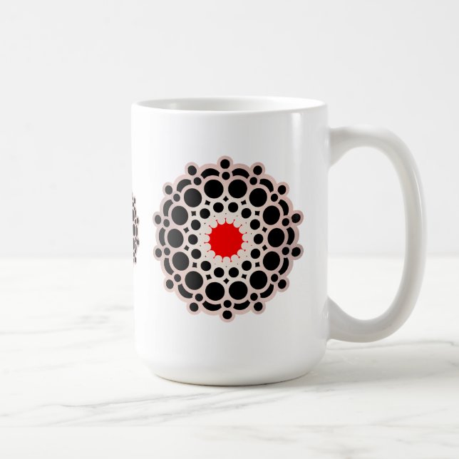 Mug Elégant Rouge or Mandala (Droite)