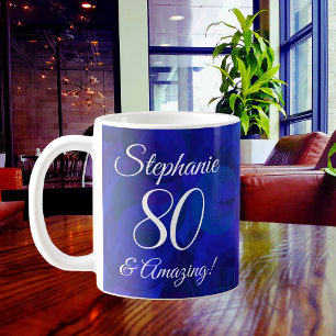 Mug Elégant Royal Blue 80 et anniversaire Extraordinai