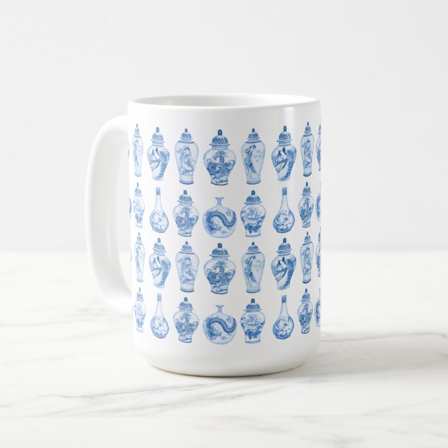 Mug Élégant saule bleu Chine Porcelain Ginger Jars (Devant gauche)