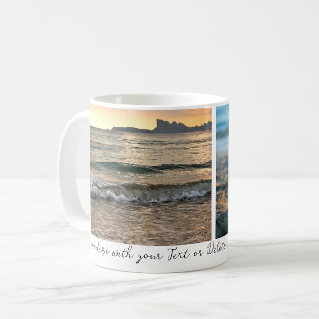 Mug Élégant Script minimal simple Photo personnalisée (Devant gauche)
