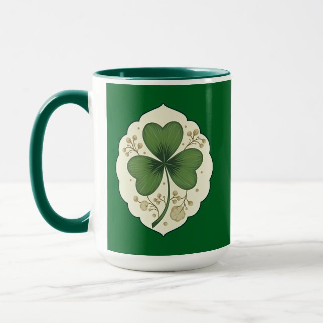 Mug Elegant Shamrock St Patrick’s Day - caneca (Gauche)