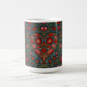 Mug Élégant style de coeur victorien Valentines Day