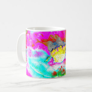 Mug Elégant tableau turquoise rose abstrait