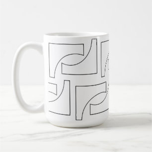 Mug Elégant tendance géométrique noir et blanc