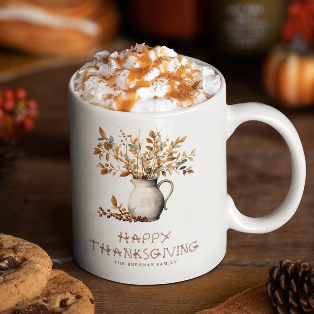 Mug Élégant Thanksgiving Fall Friendsgiving Cadeau (Elegant Thanksgiving Fall Friendsgiving Dinner Coffee Mug)