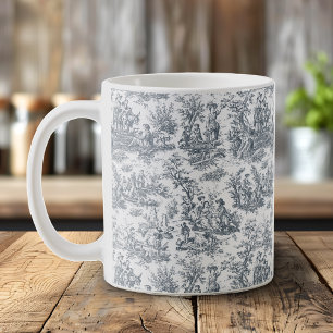 Mug Elégant vintage noir toile de jouy