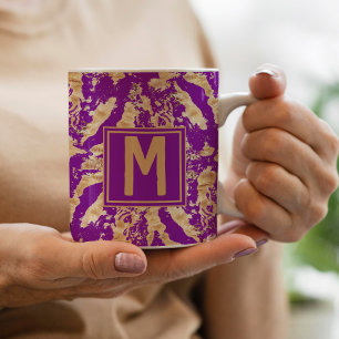 Mug Élégant violet rustique marbre or Personnalisé Mon