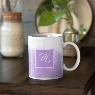 Mug Élégant violet violet Nom personnalisé