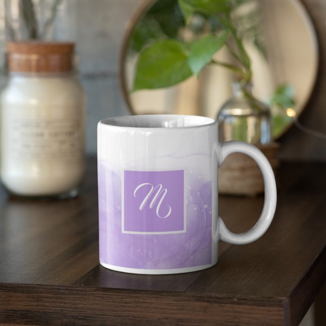 Mug Élégant violet violet Nom personnalisé (Créateur téléchargé)