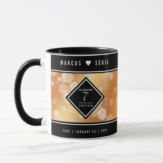Mug Élégante 7ème anniversaire du Mariage de cuivre (Gauche)