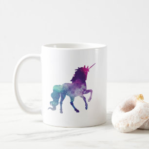Mug Elégante aquarelle Bleu violet Unicorne moderne