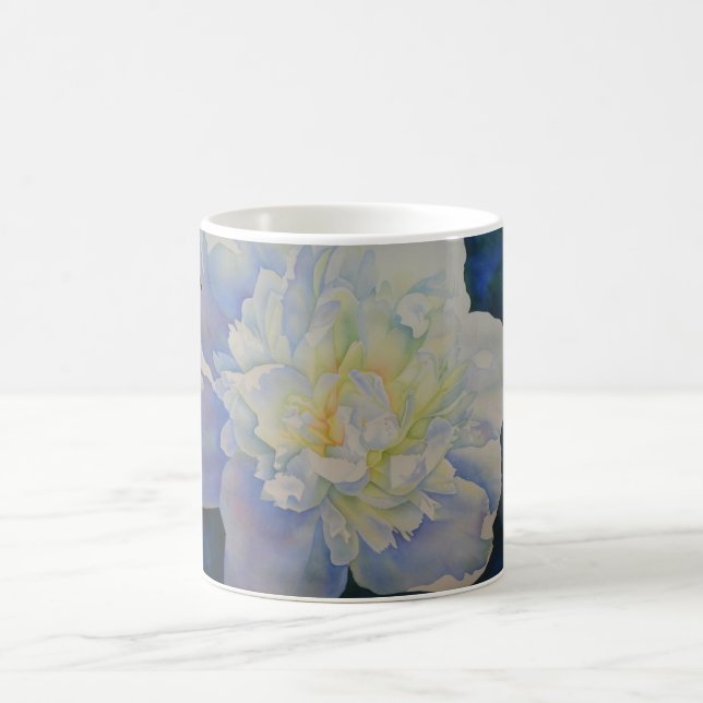 Mug Elégante aquarelle fleurie de pivoine blanche (Centre)