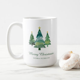 Mug Elégante aquarelle Noël arbre cadeau photo