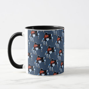 Mug Elégante aquarelle piano gris bleu motif
