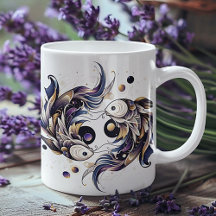 Elégante aquarelle Poissons Zodiac personnalisé