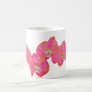 Mug Elégante aquarelle rose Orchidée peinture