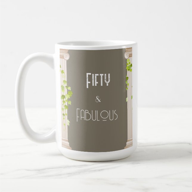 Mug Elégante Cinquante Fabuleux Anniversaire Thème gre (Gauche)