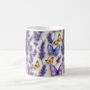 Mug Elégante conception papillon et lavande