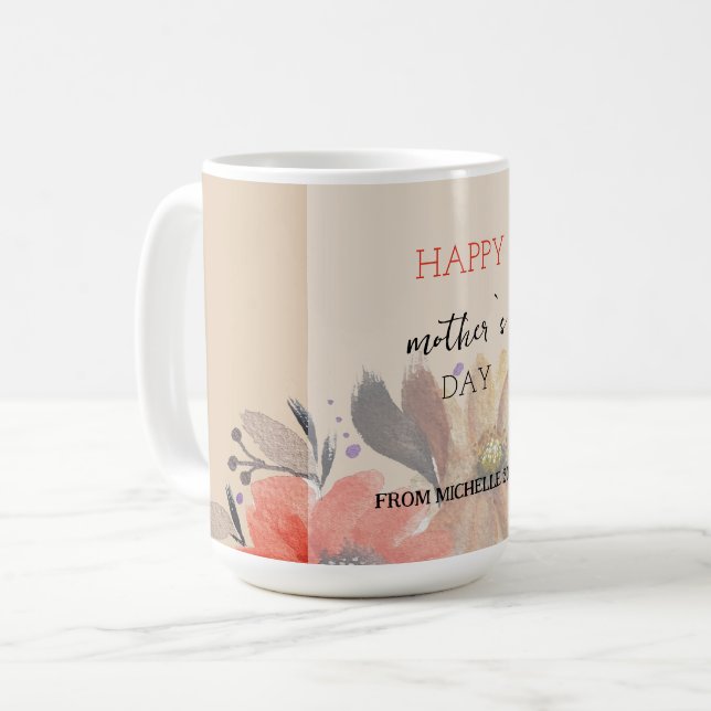 Mug Elégante couleur pastel en terre cuite (Devant gauche)