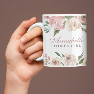 Mug Élégante Fille Fleur Personnalisée Rose Rose Rose 