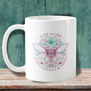 Mug Élégante fille qui aime Cicadas Line Citation d'ar