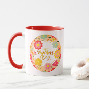 Mug Élégante Fleur de Fête des Mères Fleurie Aquarelle