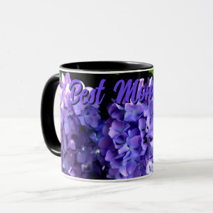 Mug Elégante fleur violette profonde hydrangée Meilleu