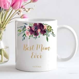 Mug Elégante Floral Meilleure Maman Jamais