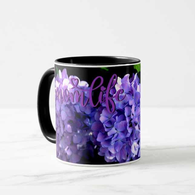 Mug Elégante florales violettes profondes perwinkle hy (Devant gauche)