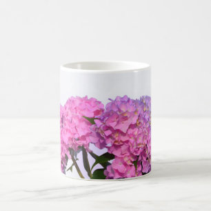 Mug Elégante florales violettes roses hydrangées