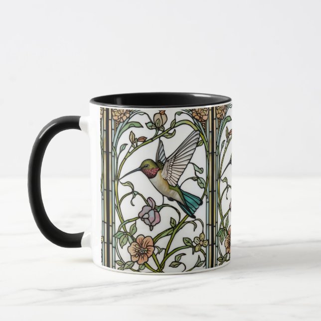 Mug Élégante illustration de colibri botanique boho ch (Gauche)
