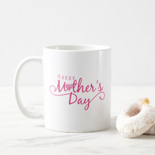 Mug Élégante Joyeuse Fête des Mères Calligraphie Café