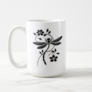 Mug Elégante libellule et florale