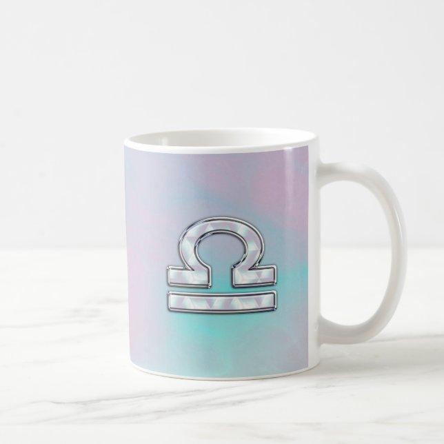 Mug Élégante Libra Zodiac signe Mère de Pearl Style (Droite)