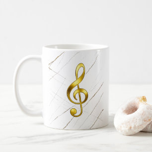 Mug Élégante maison d'art clef de sol en or
