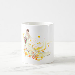 Mug Élégante mariée florale Conception Mariage romanti