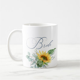 Mug Élégante mariée rustique tournesol Eucalyptus Flor