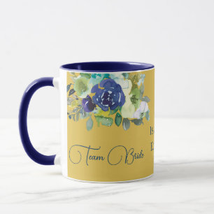 Mug Elégante marine Rose d'aquarelle Floral Team Bride