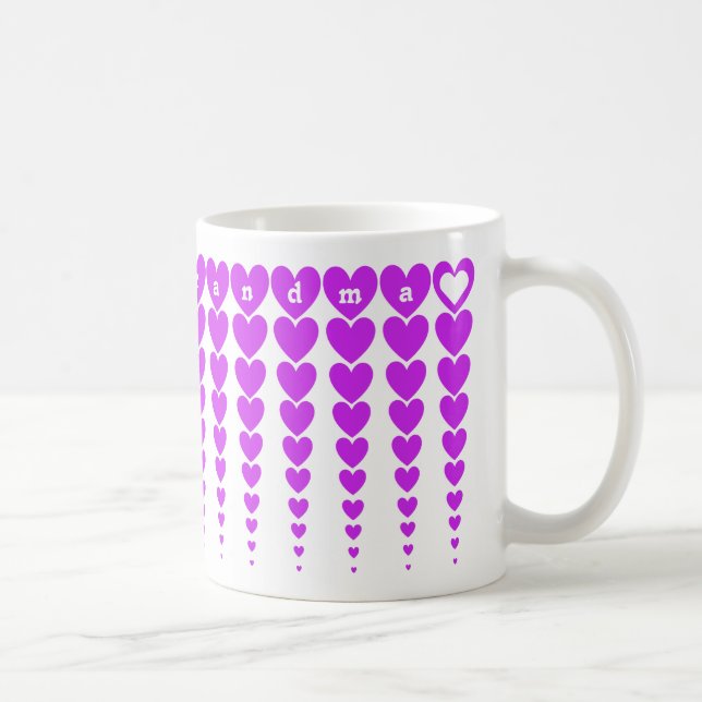 Mug Élégante Meilleure Grand-Mère Néon Doublure Coeur  (Droite)