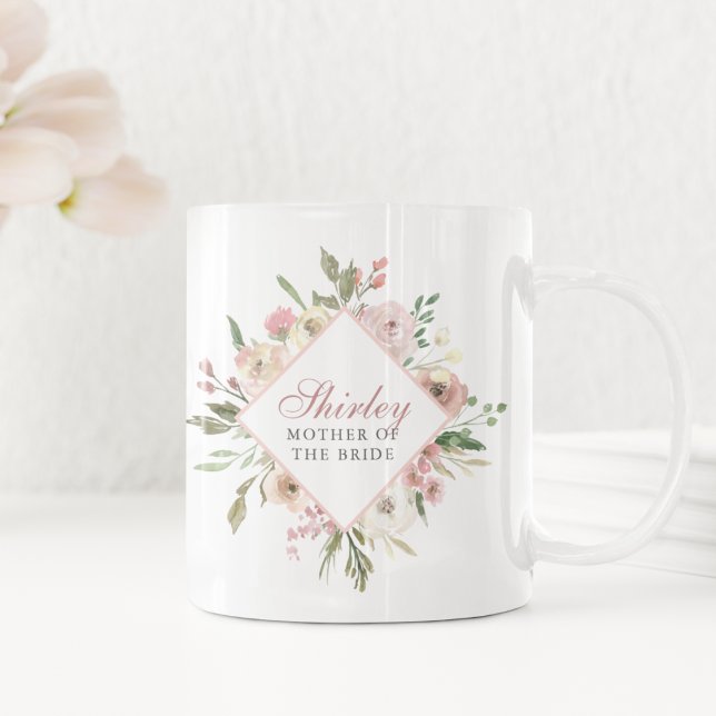 Mug Élégante mère de la mariée Floral Blush rose (Créateur téléchargé)