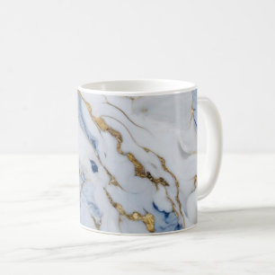 Mug Elégante motif en granit bleu blanc