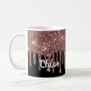 Mug Elégante Parties scintillant Black and White Rose
