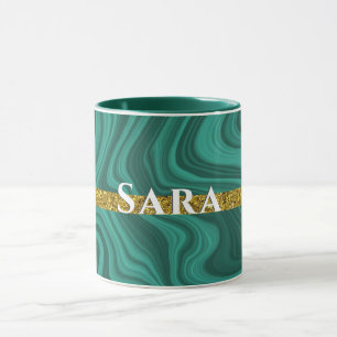 Mug élégante parties scintillant d'or de Porte verte