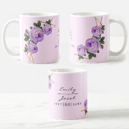 Mug Elégante Parties scintillant d'or Géométrique Purp