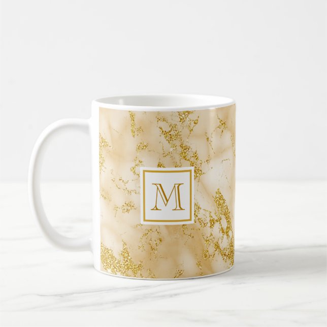 Mug Elégante Parties scintillant en or de marbre doré  (Gauche)
