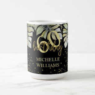 Mug Elégante Parties scintillant Gold Palm Calligraphi