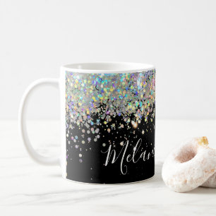 Mug Elégante Parties scintillant holographique Nom pe